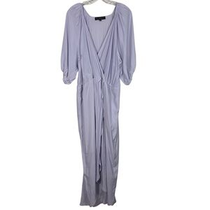 Eloquii Pastel Purple Lilac Chiffon Tulip Hem Puff Sleeve Dress Plus Size 16 NWT